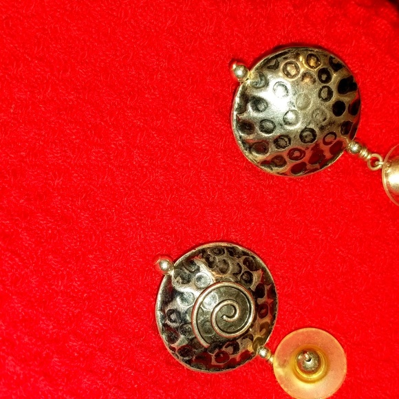 Sterling Tribal Hammered Earrings - Picture 5 of 5